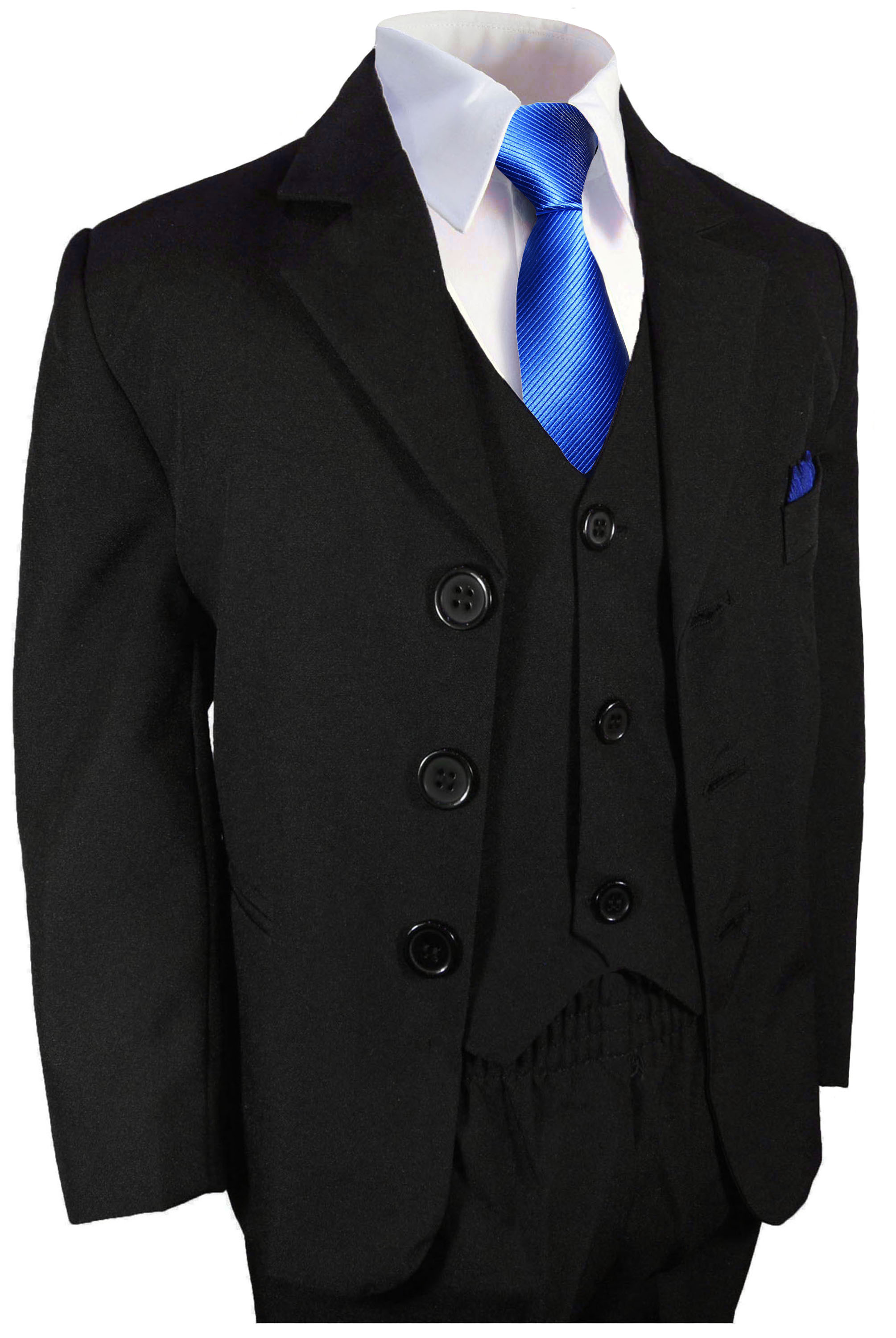 Krawatte royalblau Paul Malone Kommunionanzug blau 5tlg Anzug mit Weste 