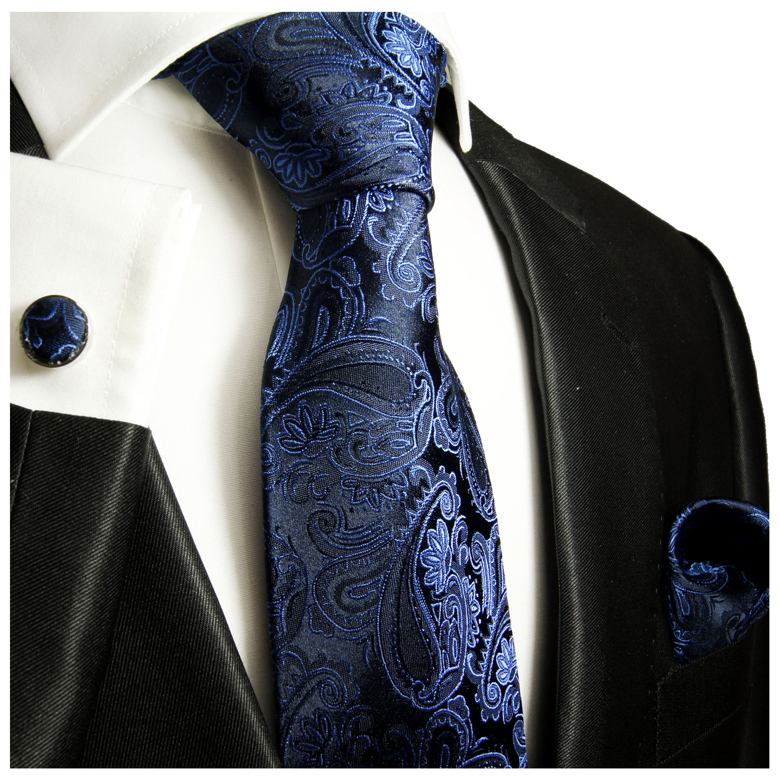 Krawatte blau paisley 518 | JETZT BESTELLEN - Paul Malone Shop