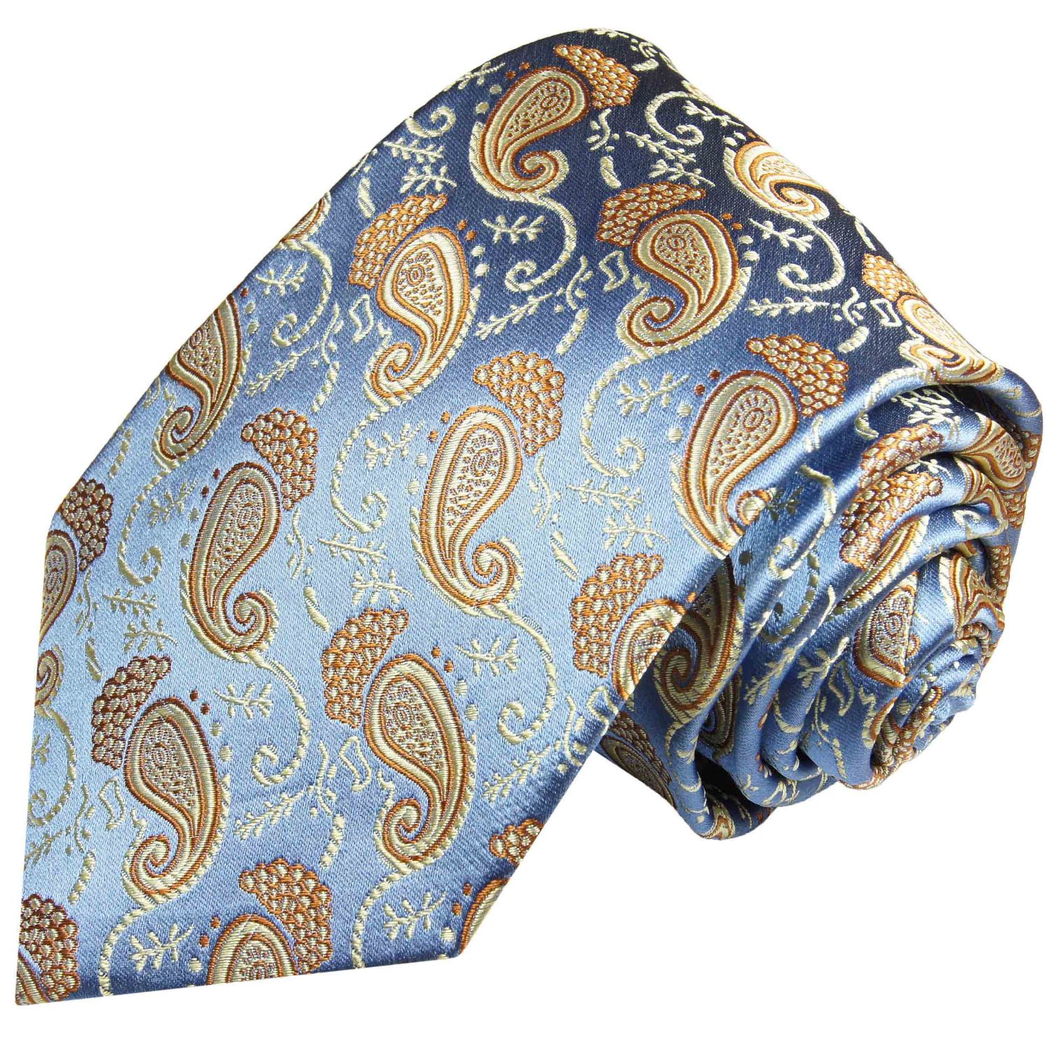 Lorenzo Cana petrol Seidenkrawatte mit Tuch 8442701 Set aus 100% Seide Tuerkise Krawatte mit Einstecktuch Paisley