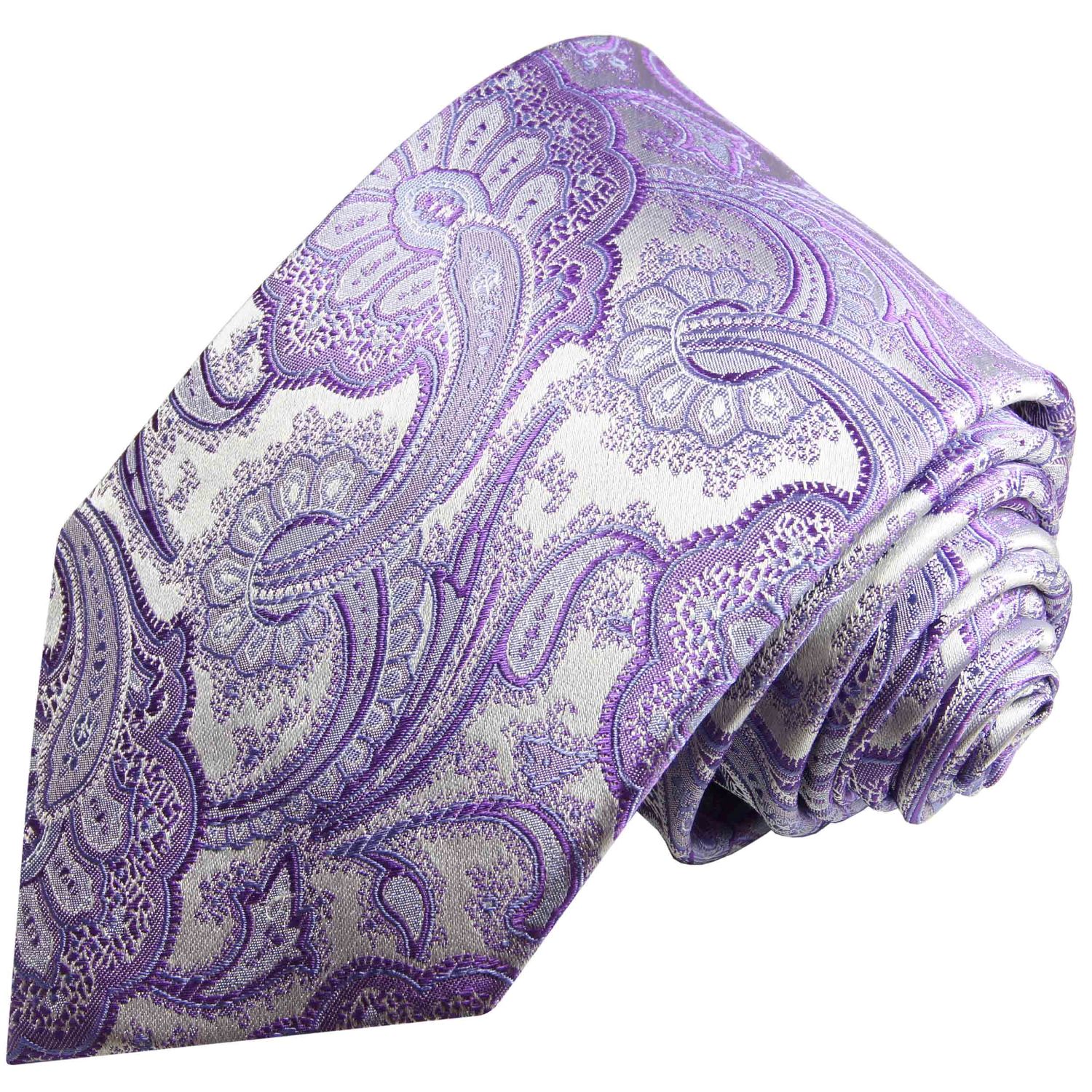 Tie Neck tie with Handkerchief Purple & Lilac Floral 