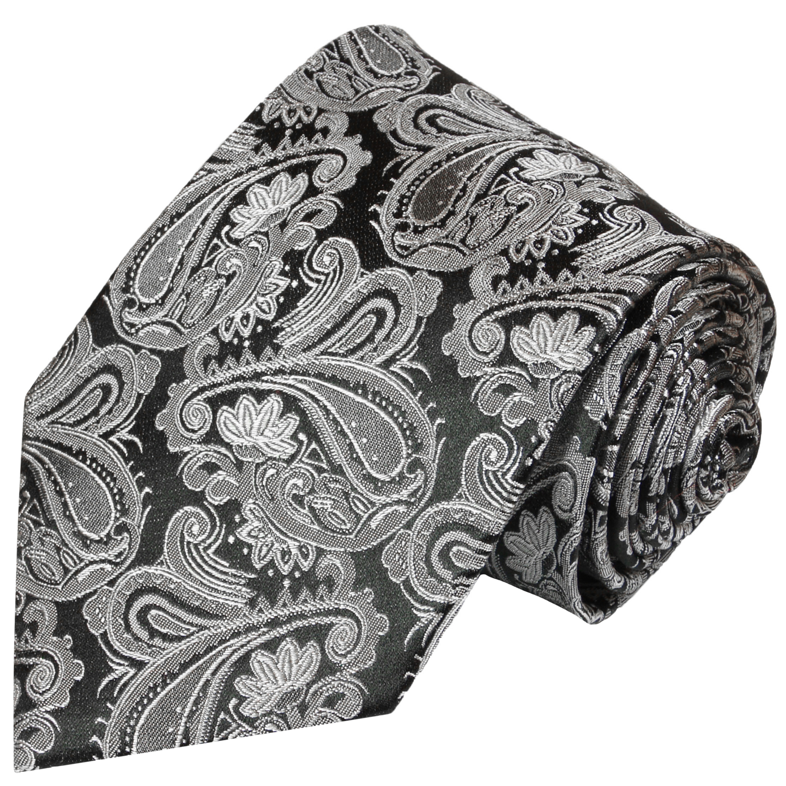 Krawatte grau schwarz paisley | JETZT BESTELLEN - Paul Malone Shop