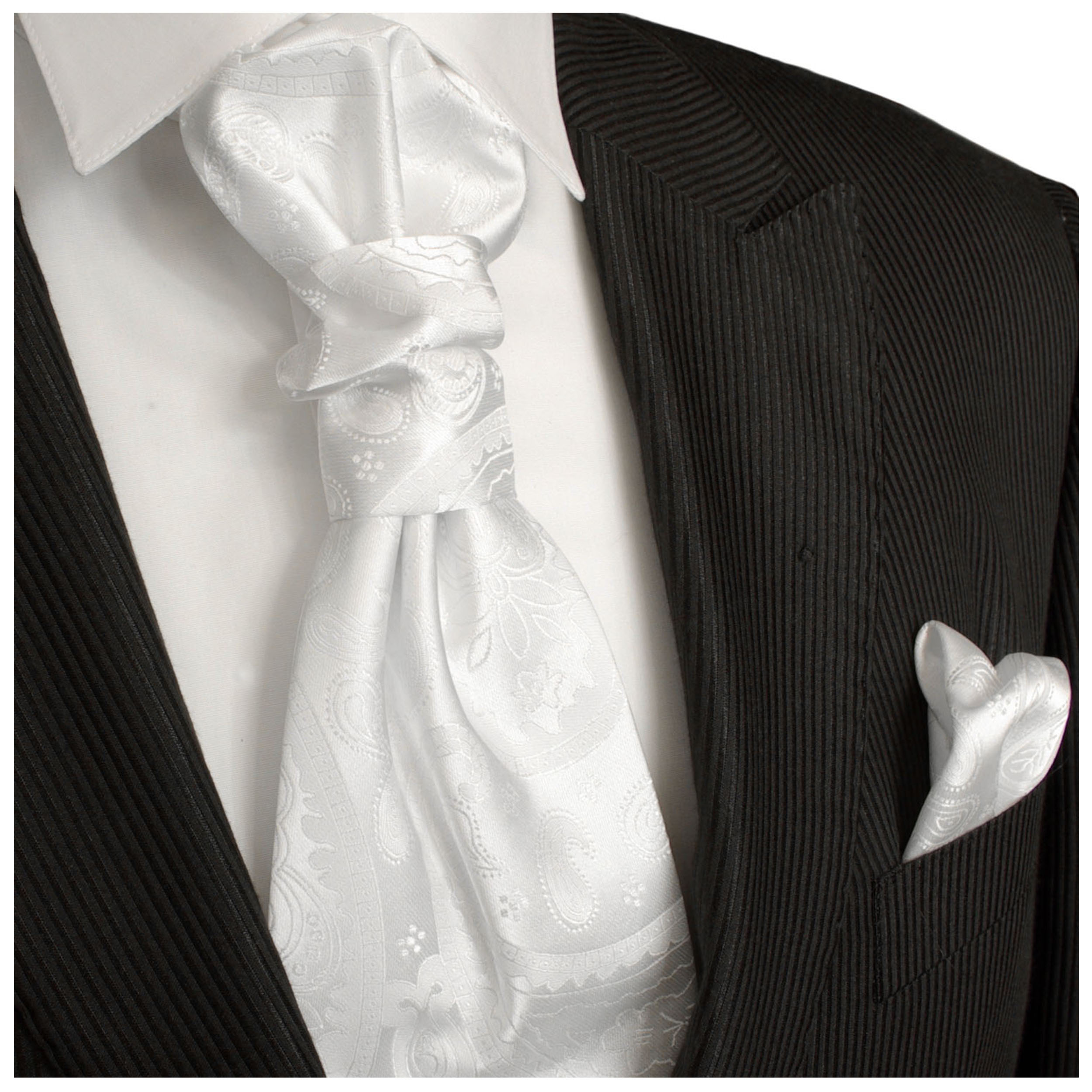 Weiß Lila Paisley  Krawatte Set Einstecktuch Knöpfe Hochzeit K446