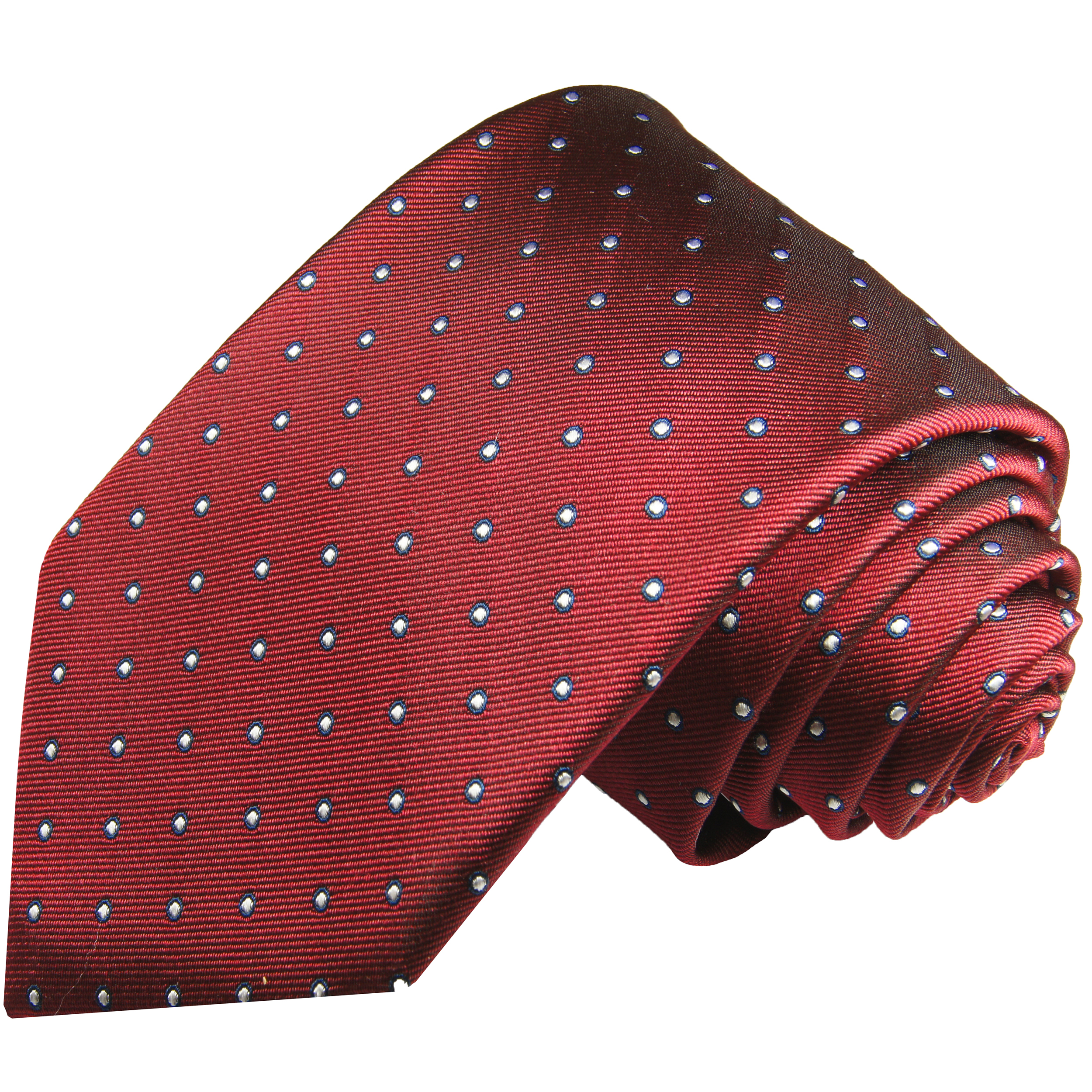 rot weiß gepunktete Seidenkrawatte 2070 Paul Malone Krawatte rot Seide 