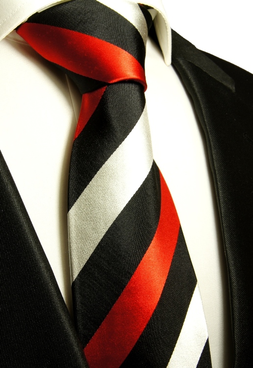 Krawatte rot schwarz Seide 410 | JETZT BESTELLEN - Paul Malone Shop