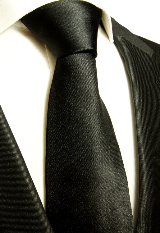 Krawatte schwarz uni satin 952 - HIER KLICKEN - Paul Malone Shop
