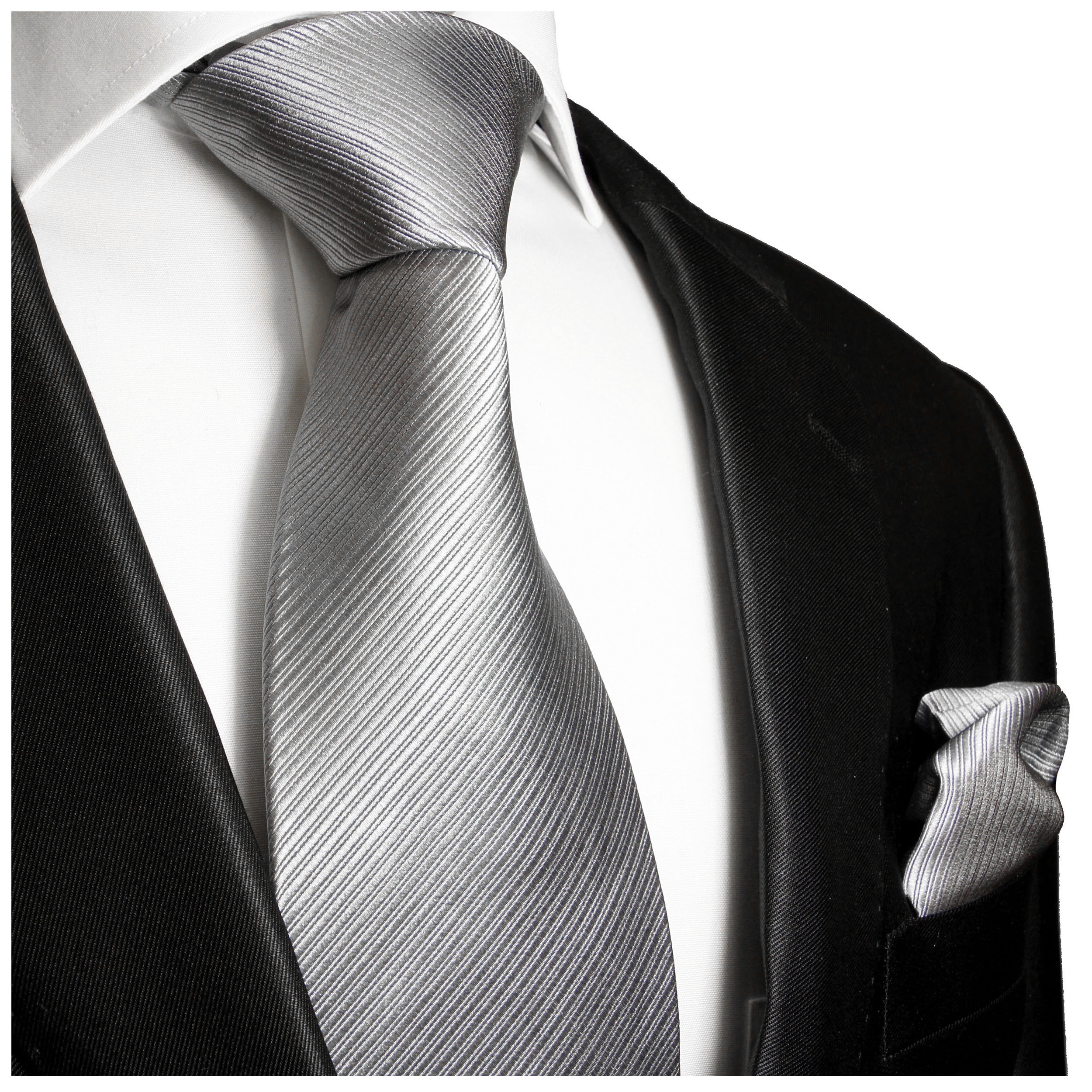 Krawatte silber grau uni 977 | JETZT BESTELLEN - Paul Malone Shop