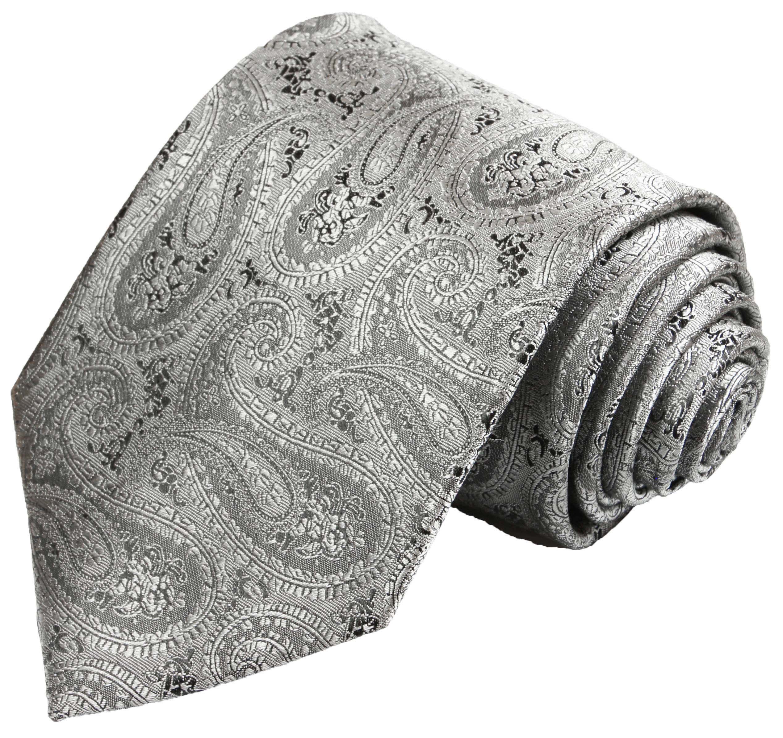 Festliche Weste mit Krawatte silber grau paisley v30 - Paul Malone Shop