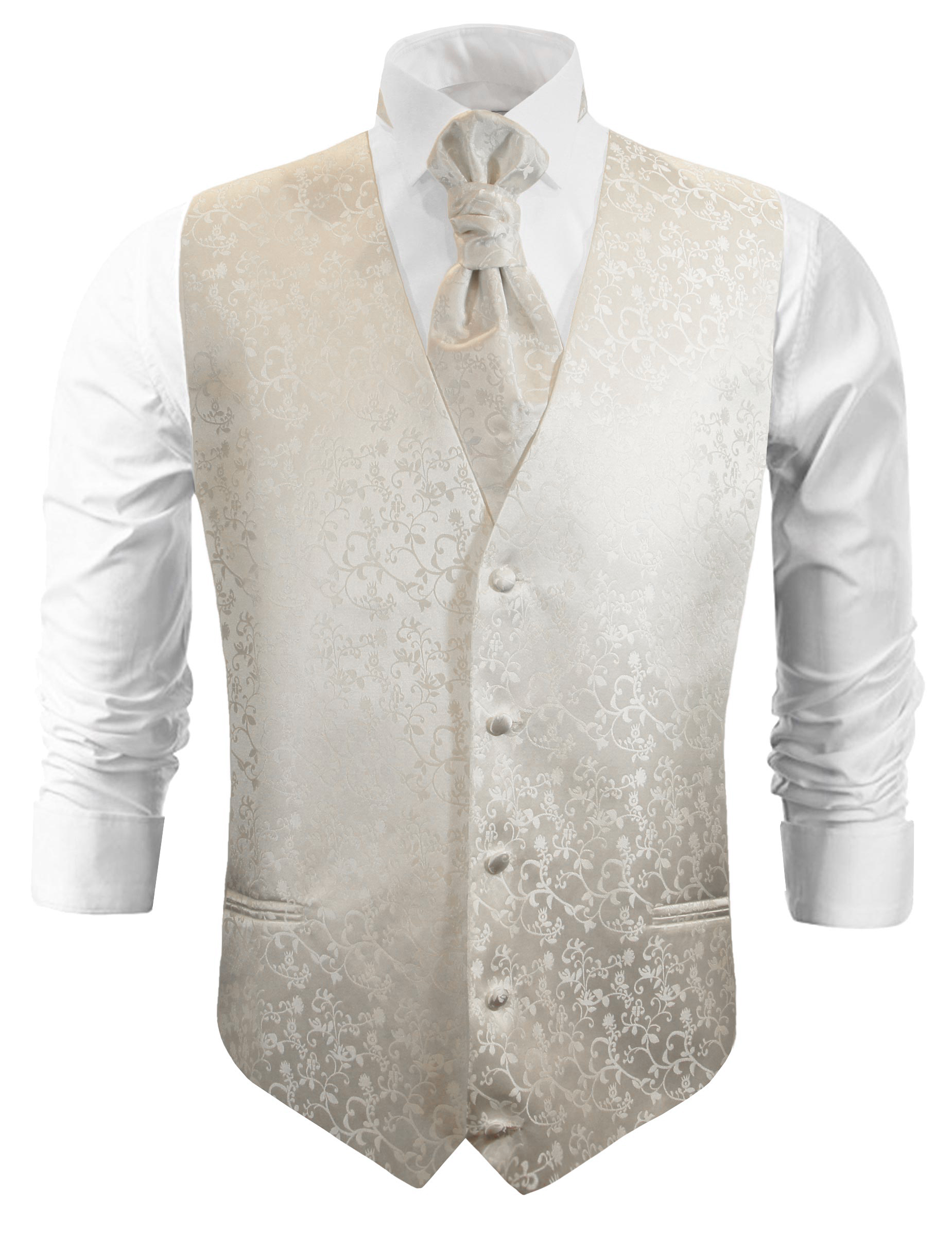Vest Ivory Full Back Neck Tie Swirl Imperial Tuxedo Steampunk Wedding Pocket 