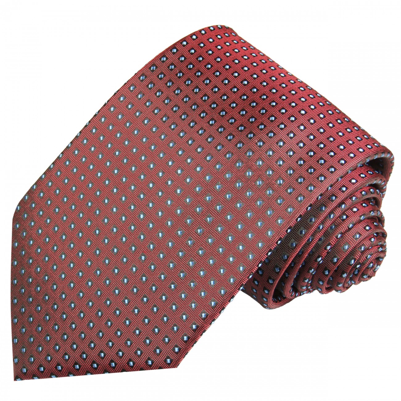 Extra lange Krawatte 165cm - Krawatte rot gepunktet