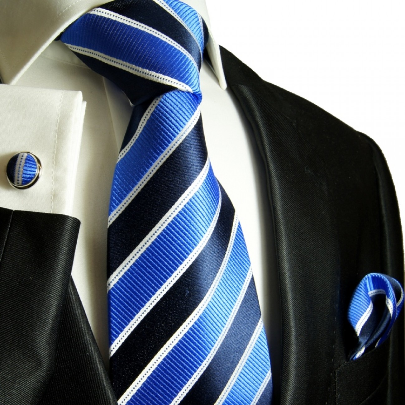 100% Seide Paul Malone Krawatte mauve gepunktet Set 3tlg Mauve Krawatte mit Einstecktuch und Manschettenknöpfe