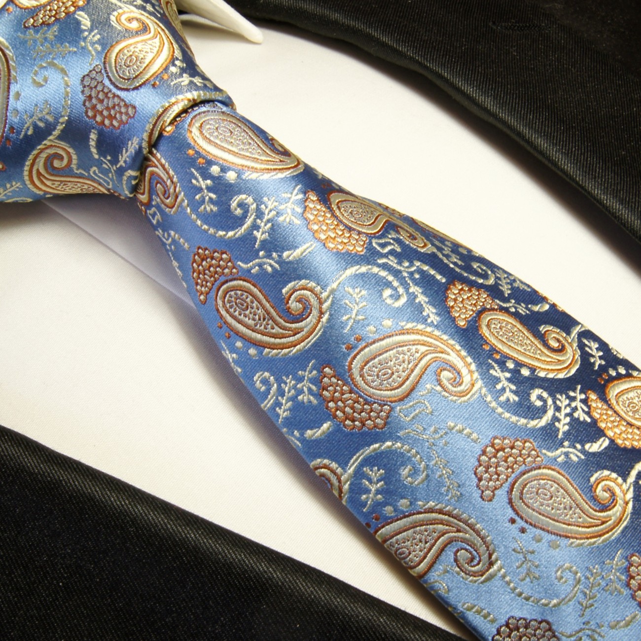 Krawatte hellblau paisley 351 | jetzt bestellen - Paul Malone Shop
