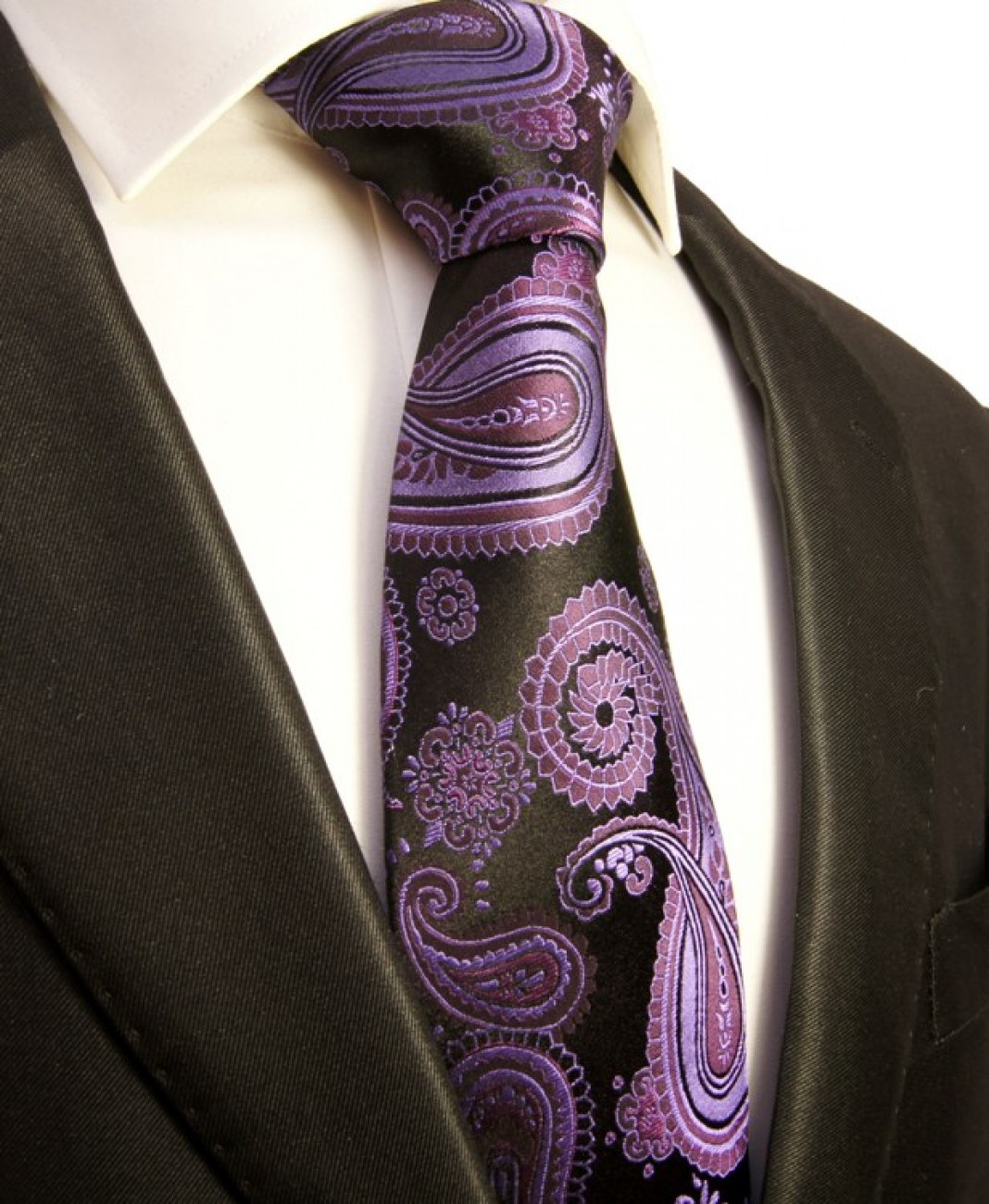 Paisley Krawatte lila violett Seide