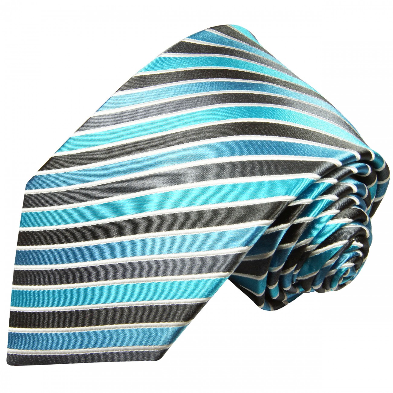 Extra lange Krawatte 165cm - Krawatte türkis gestreift
