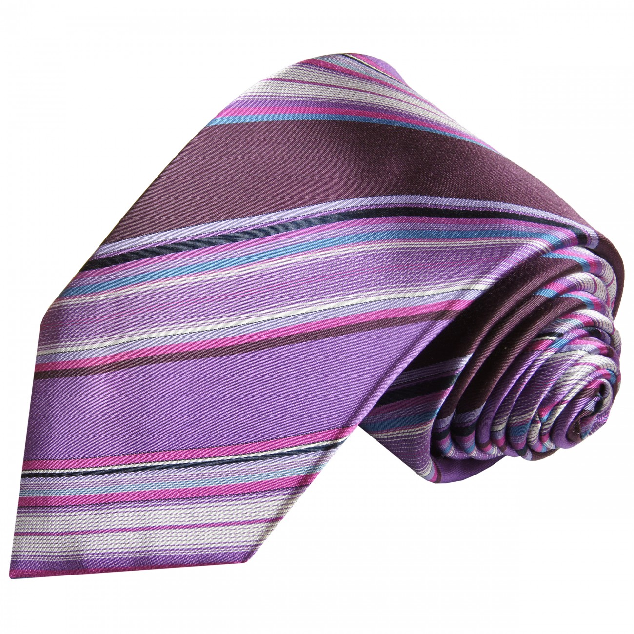 Extra lange Krawatte 165cm - Krawatte Überlänge - lila gestreift