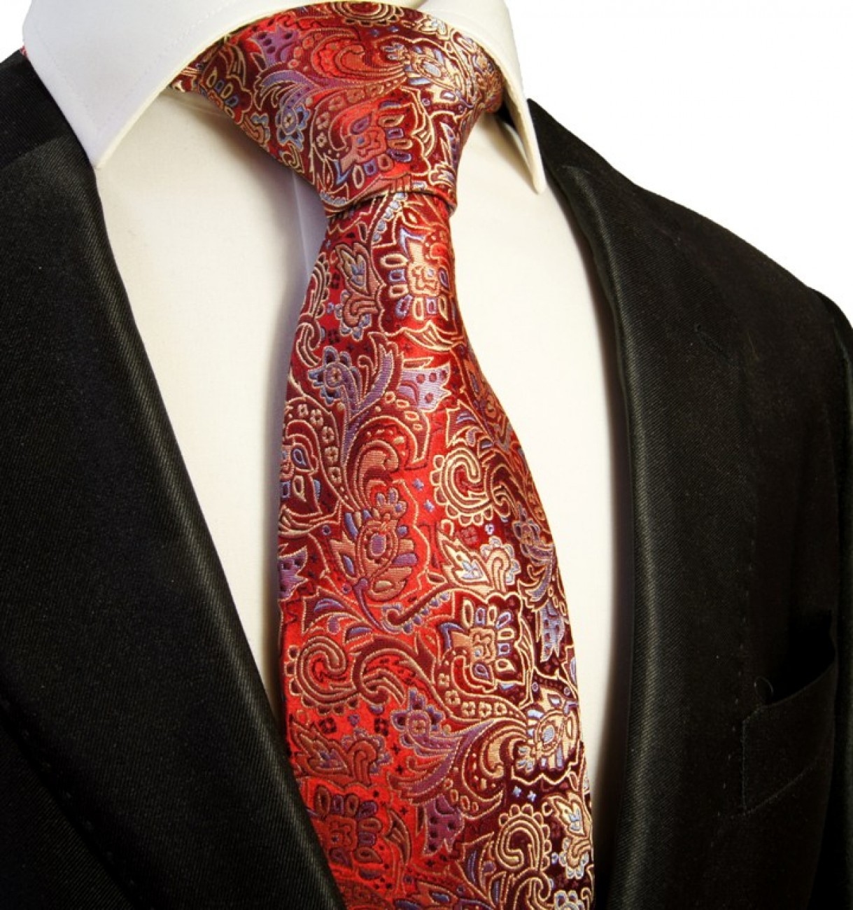 Krawatte rot paisley Seide 350 | JETZT BESTELLEN - Paul Malone Shop