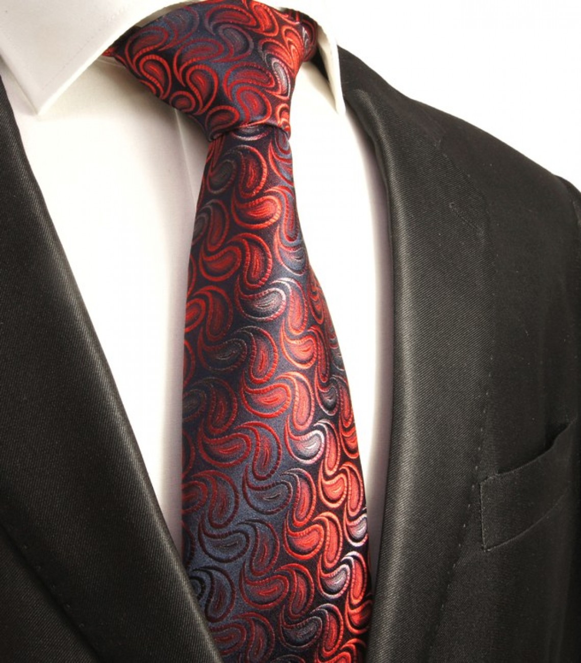 Rote paisley Krawatte 100% Seidenkrawatte 387