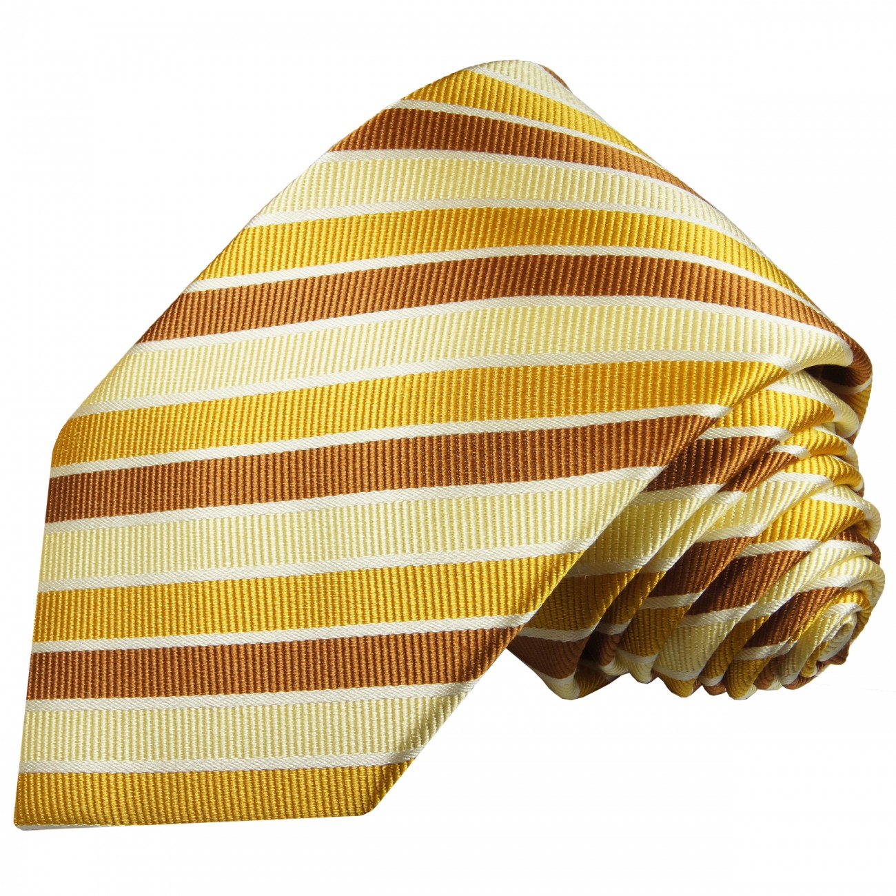 Krawatte gelb gold braun gestreift