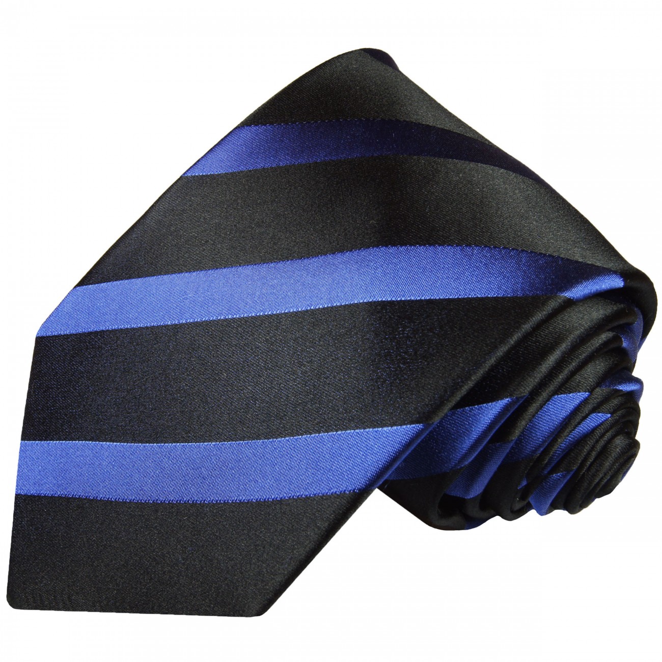 blau schwarz gestreifte Seidenkrawatte 765 Paul Malone blaue Krawatte 