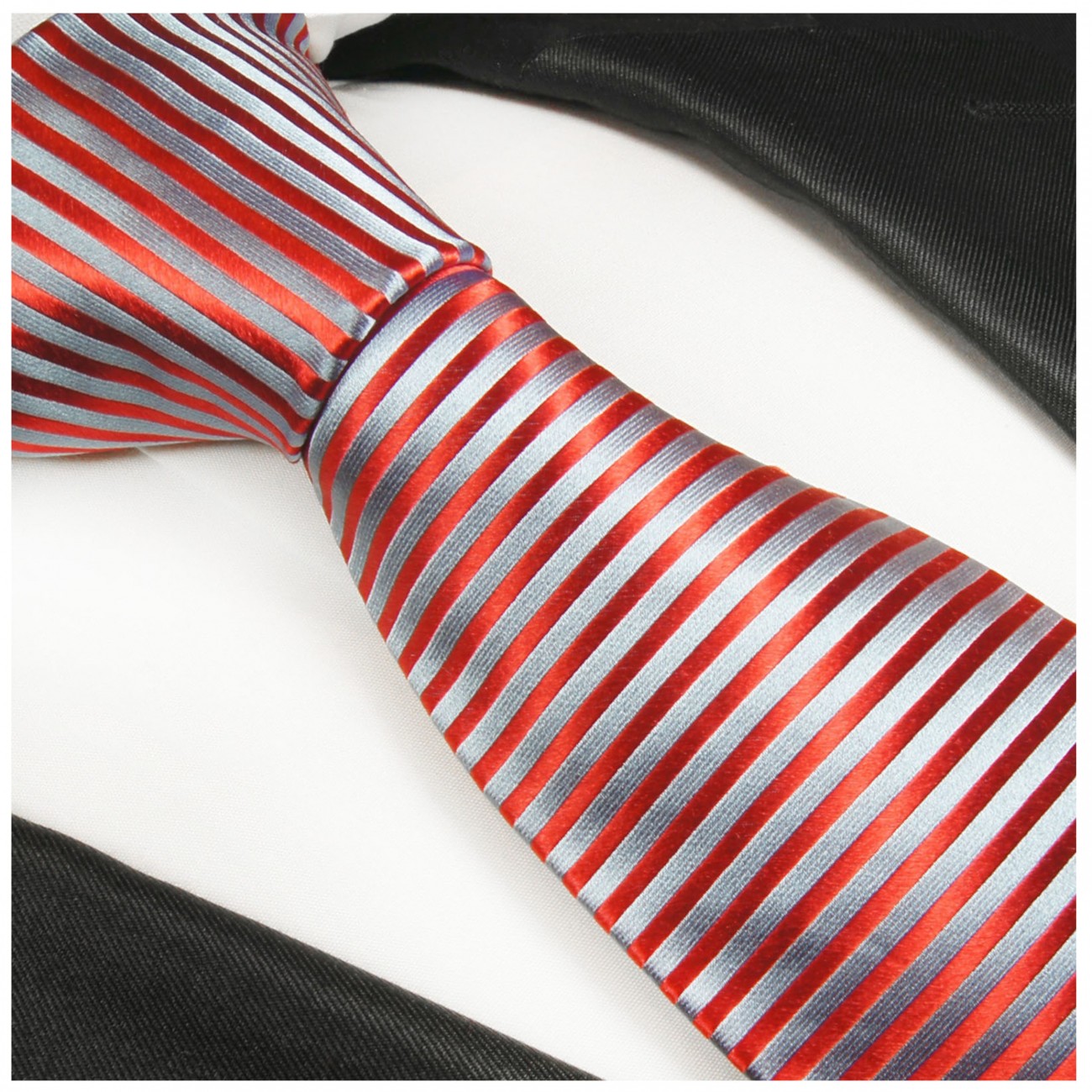 Extra lange Krawatte 165cm - blau rot gestreift