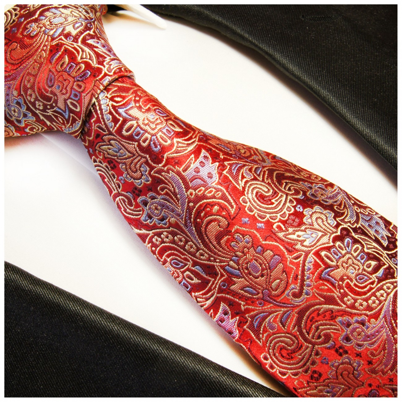 Seide Krawatte - 350 rot | JETZT Paul paisley Malone Shop BESTELLEN