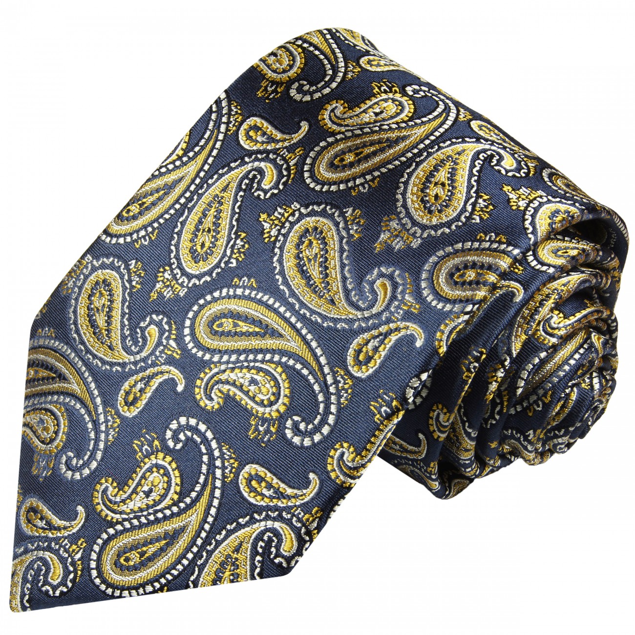 Extra lange Krawatte 165cm - blau paisley
