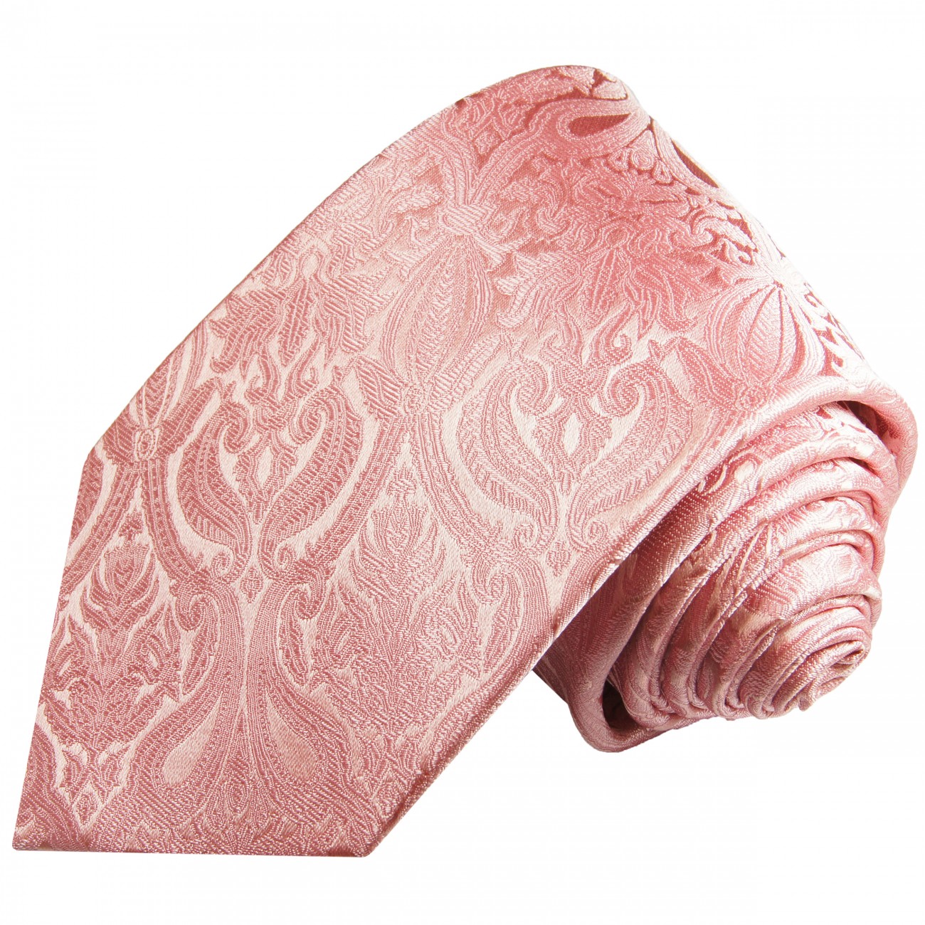 Extra lange Krawatte 165cm - Krawatte pink uni paisley