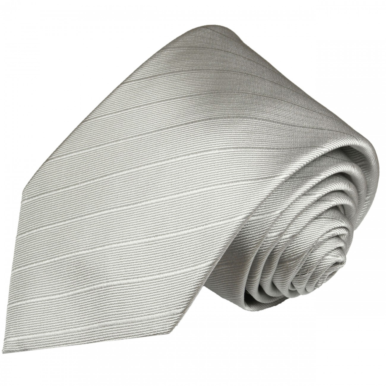 Extra lange Krawatte 165cm - Krawatte silber satin