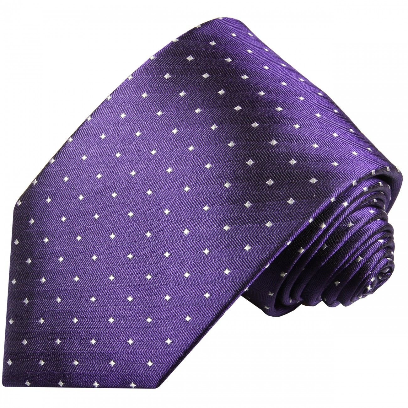 Extra lange Krawatte 165cm - Krawatte Überlänge - lila gepunktet