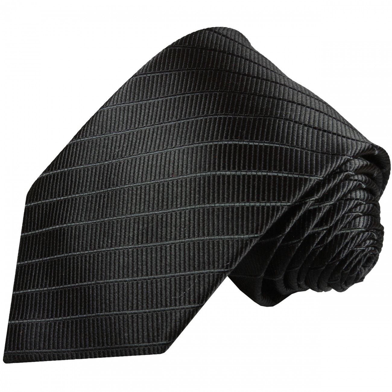 Krawatte schwarz uni gestreift Seide