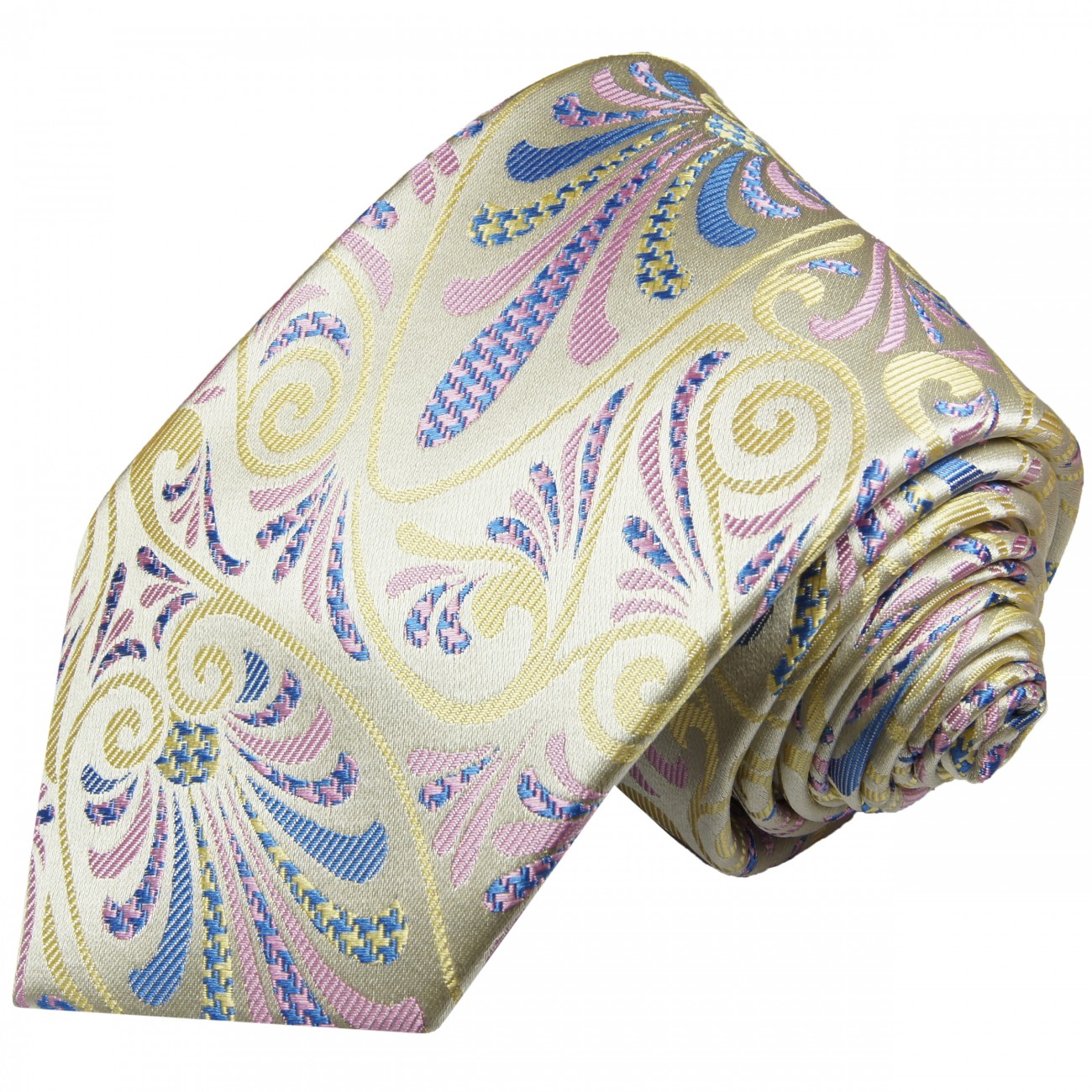 Extra lange Krawatte 165cm - Krawatte gelb pink floral