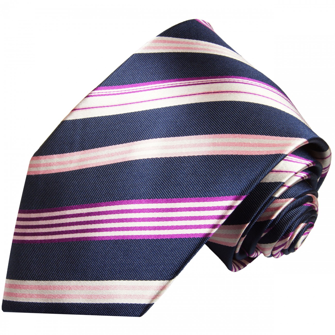 Krawatte dunkelblau pink gestreift 608
