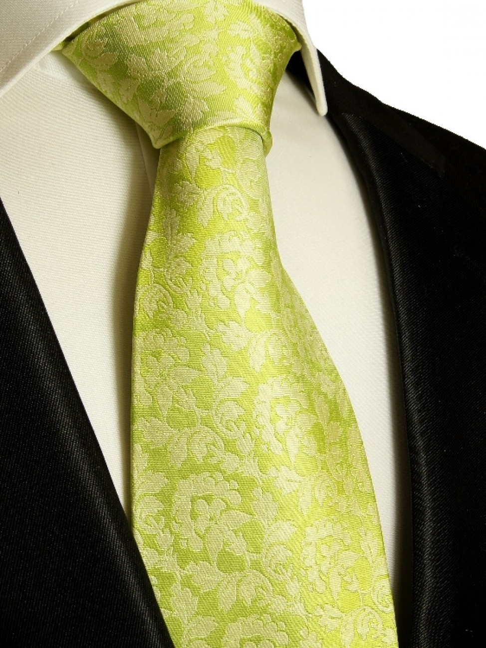 Extra lange Krawatte 165cm - Krawatte Überlänge - grün floral