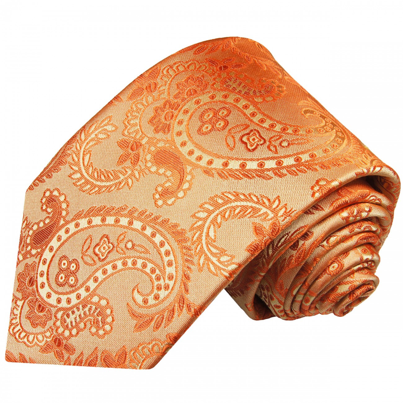 Krawatte orange paisley Seide
