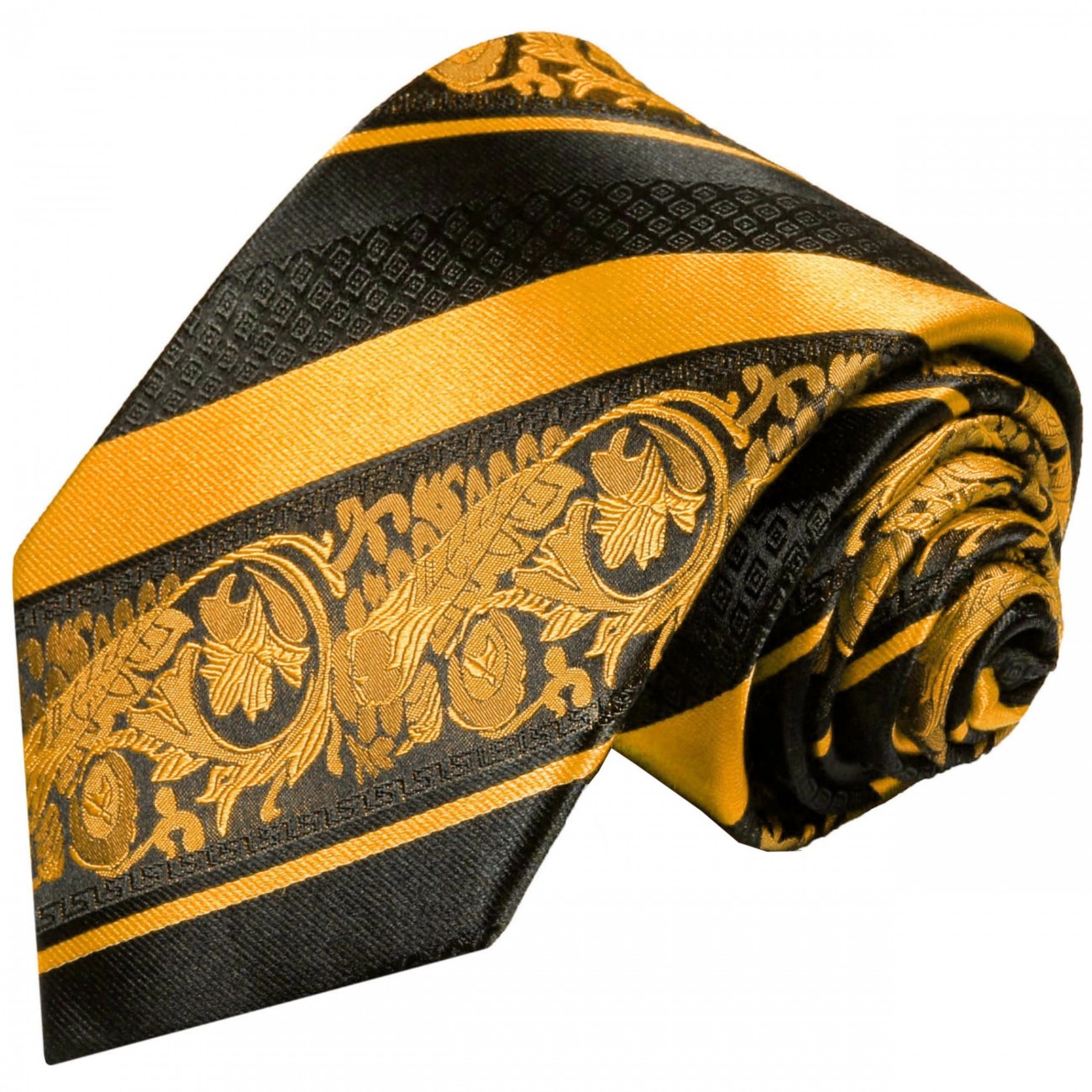 Krawatte gold schwarz gestreift 495