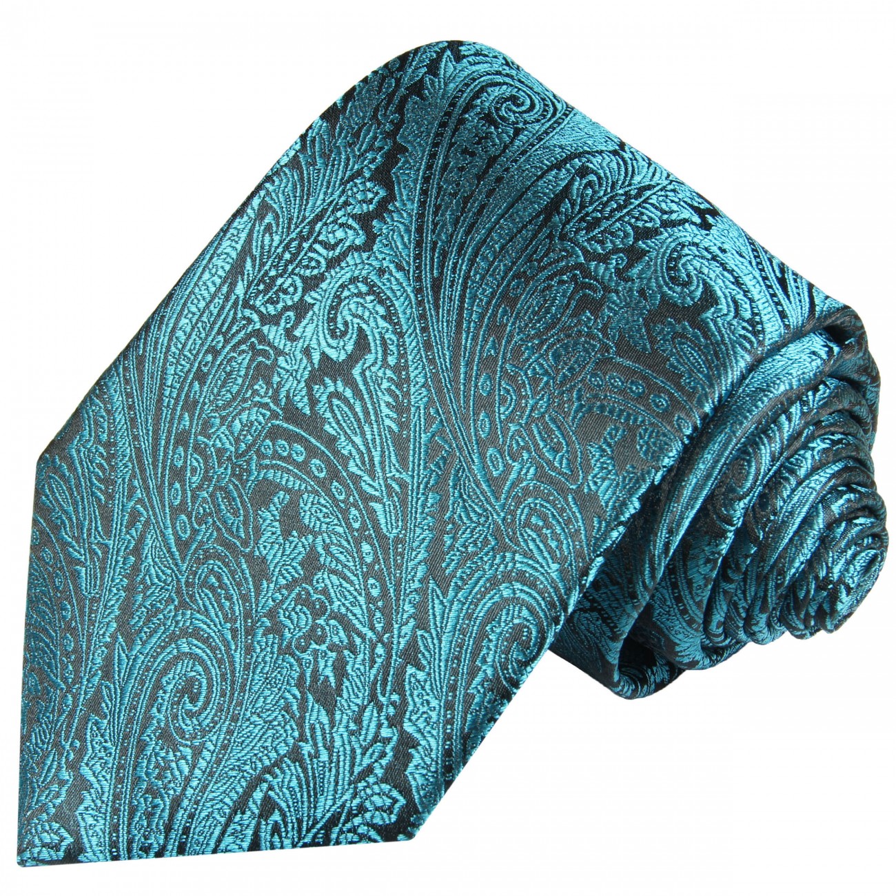 Krawatte aqua blau floral 373