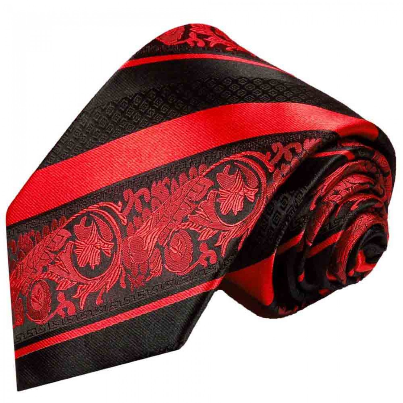 Binder de Luxe Designer Krawatte Einstecktuch Krawatten Set Tie 133 rot 2 tlg 