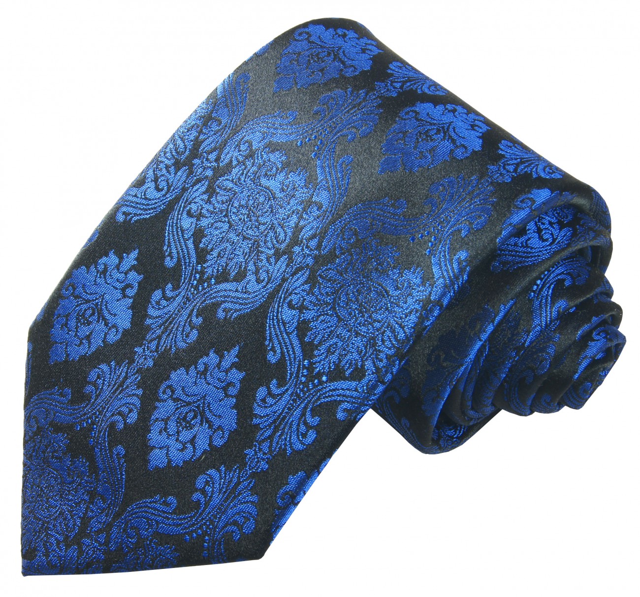 Krawatte blau schwarz barock 649