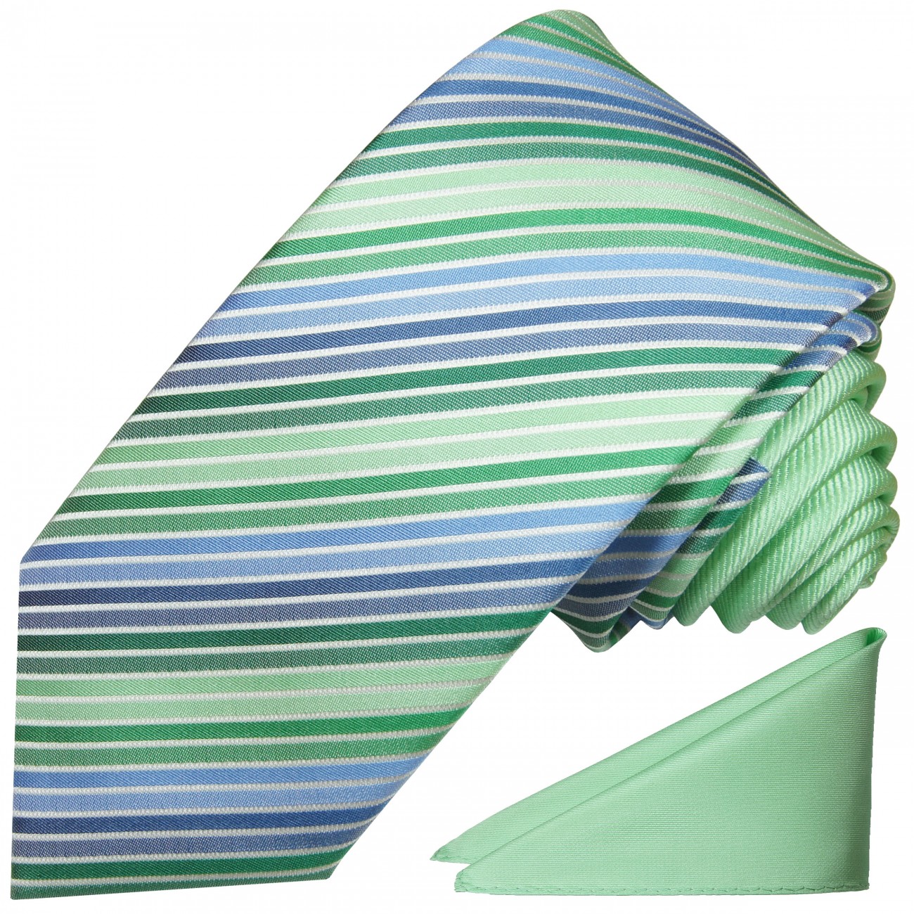Kontrast Knoten Krawatten Set 2tlg Krawatte + Einstecktuch mintgrün P5