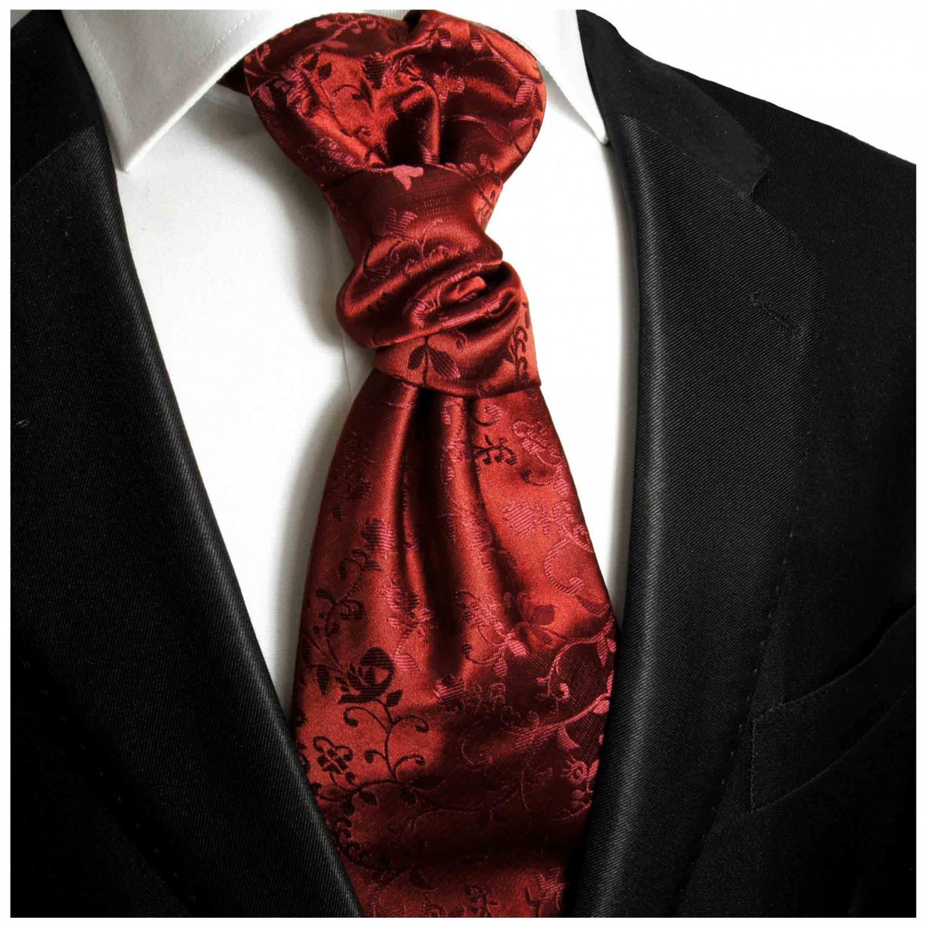 New polyester solid men's full ASCOT cravat neck tie set wedding prom Cream 