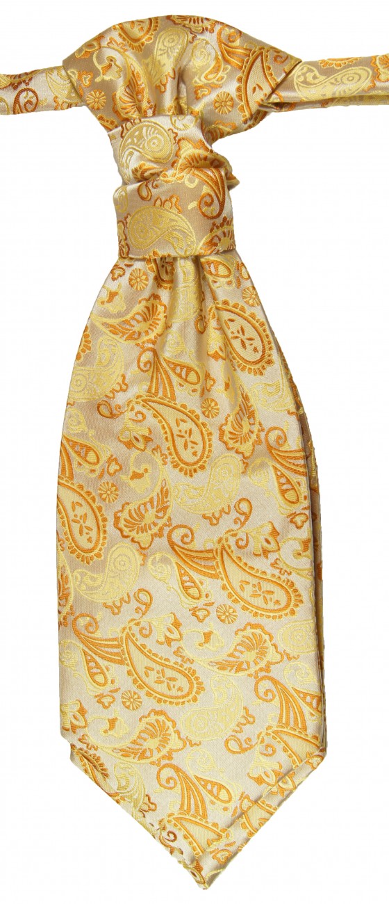 Plastron | Hochzeitskrawatte gold orange paisley Hochzeit Krawatte