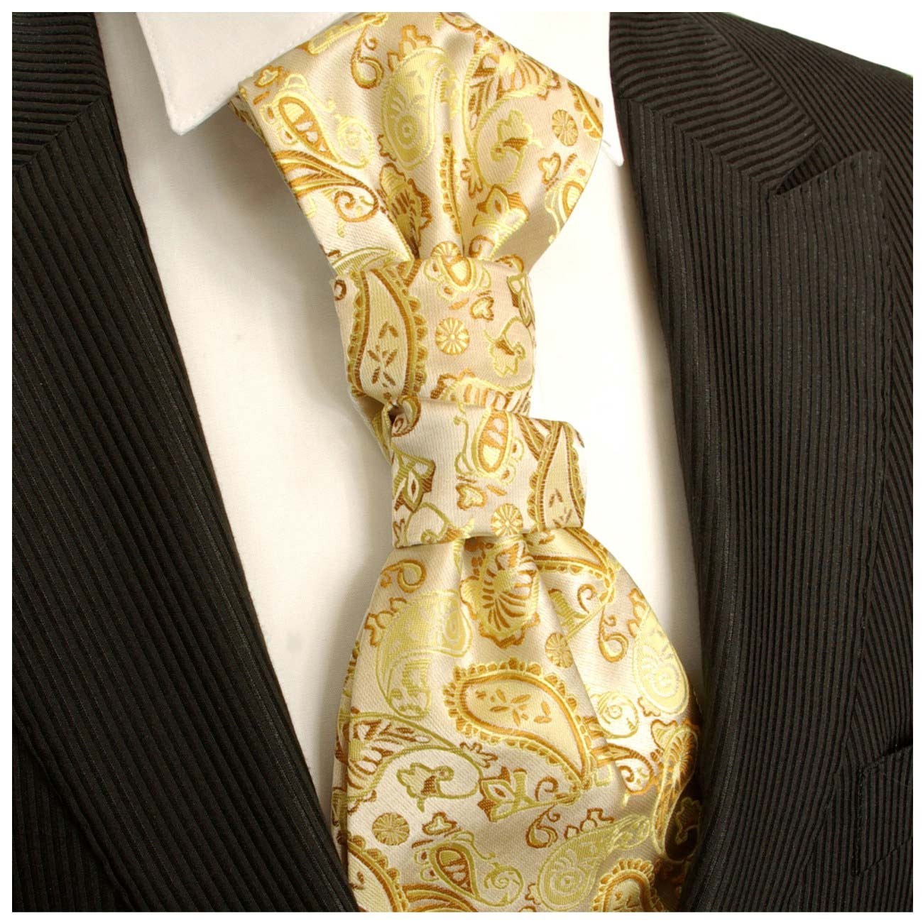 Hochzeitskrawatte | Plastron gold orange Hochzeit Krawatte