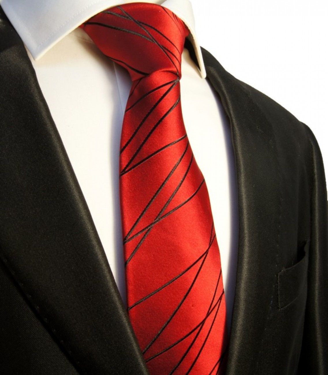 rote Krawatte Seide gestreift