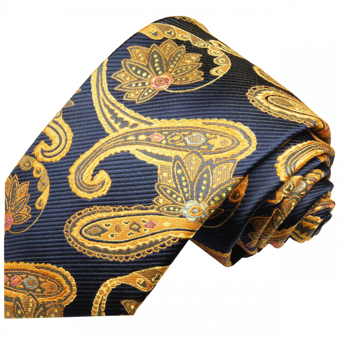 Krawatte blau gold paisley 2025