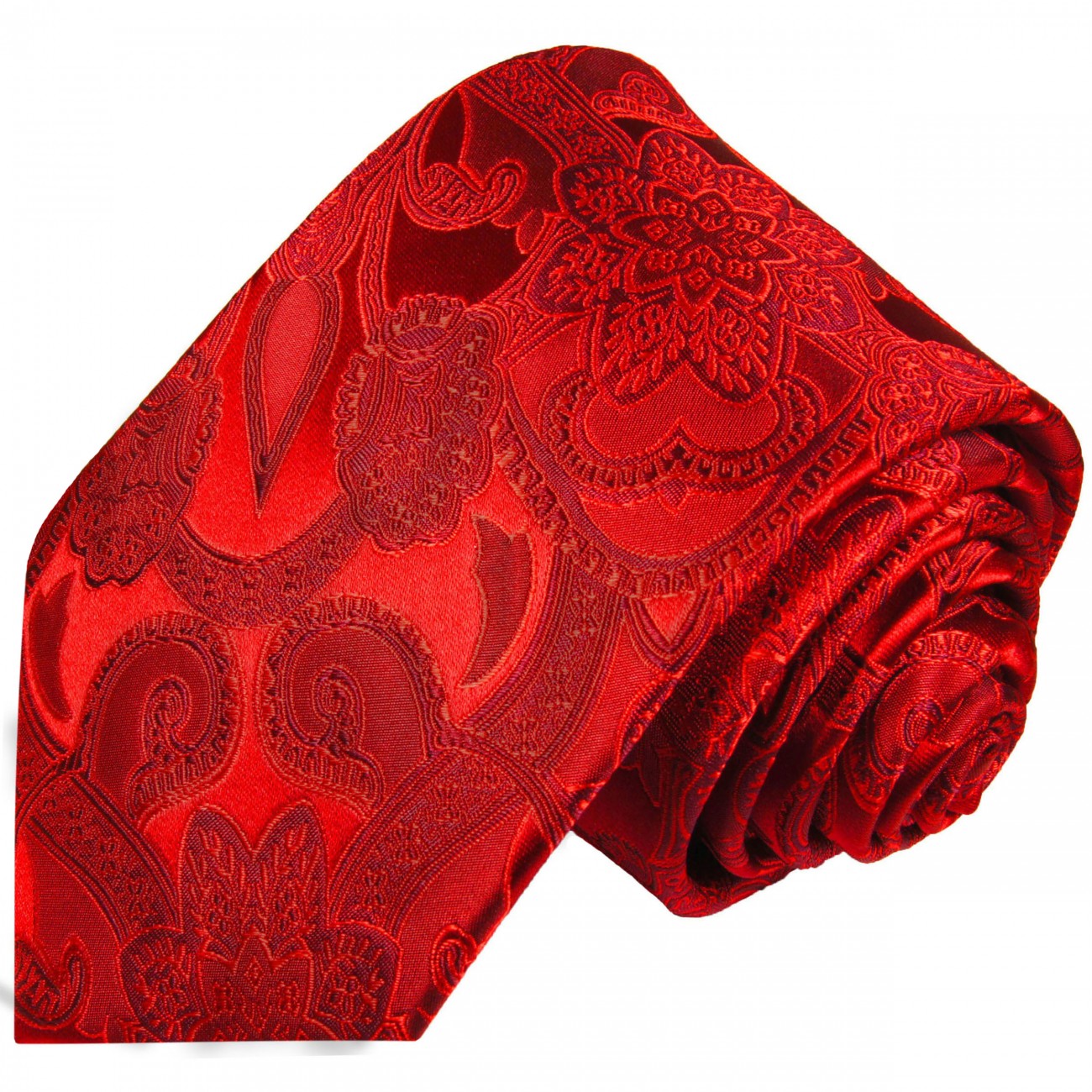 Rote Krawatte paisley floral brokat Seide