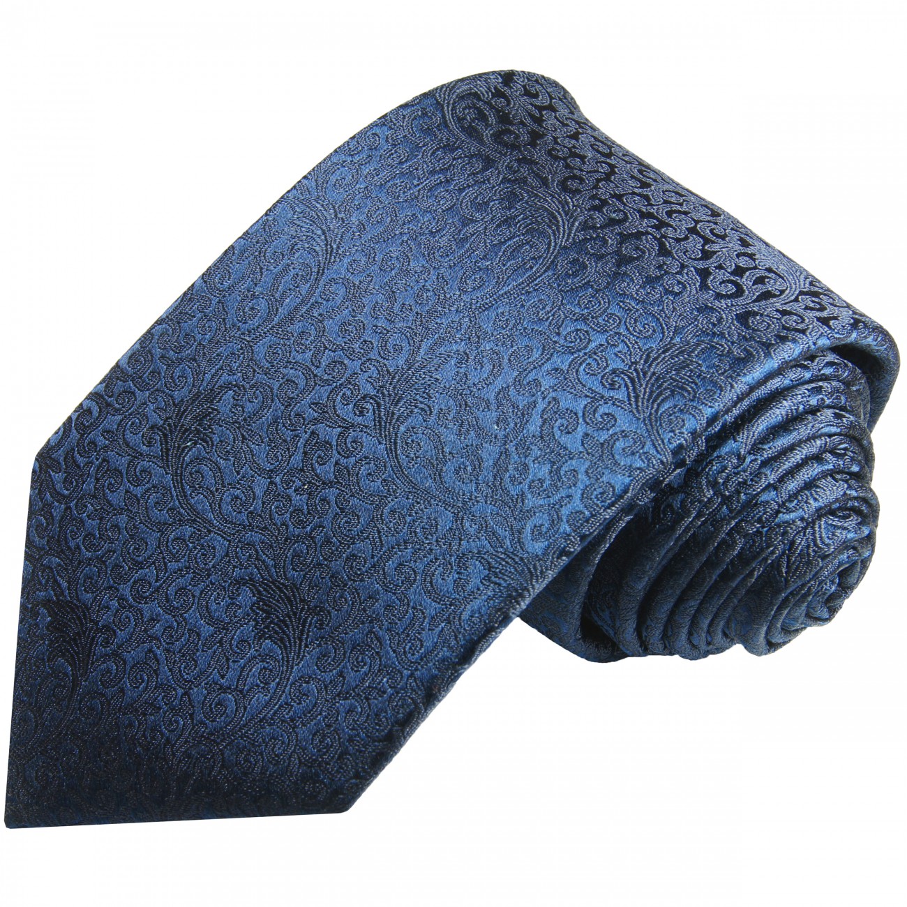 Krawatte dunkelblau floral  Seide