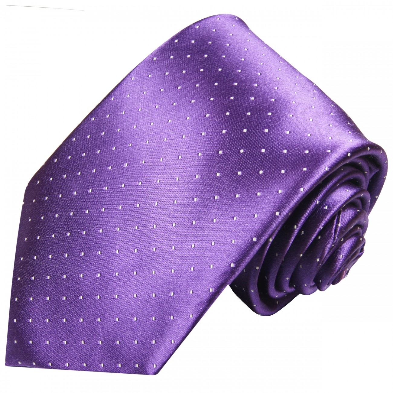 Krawatte lila violett Seide gepunktet