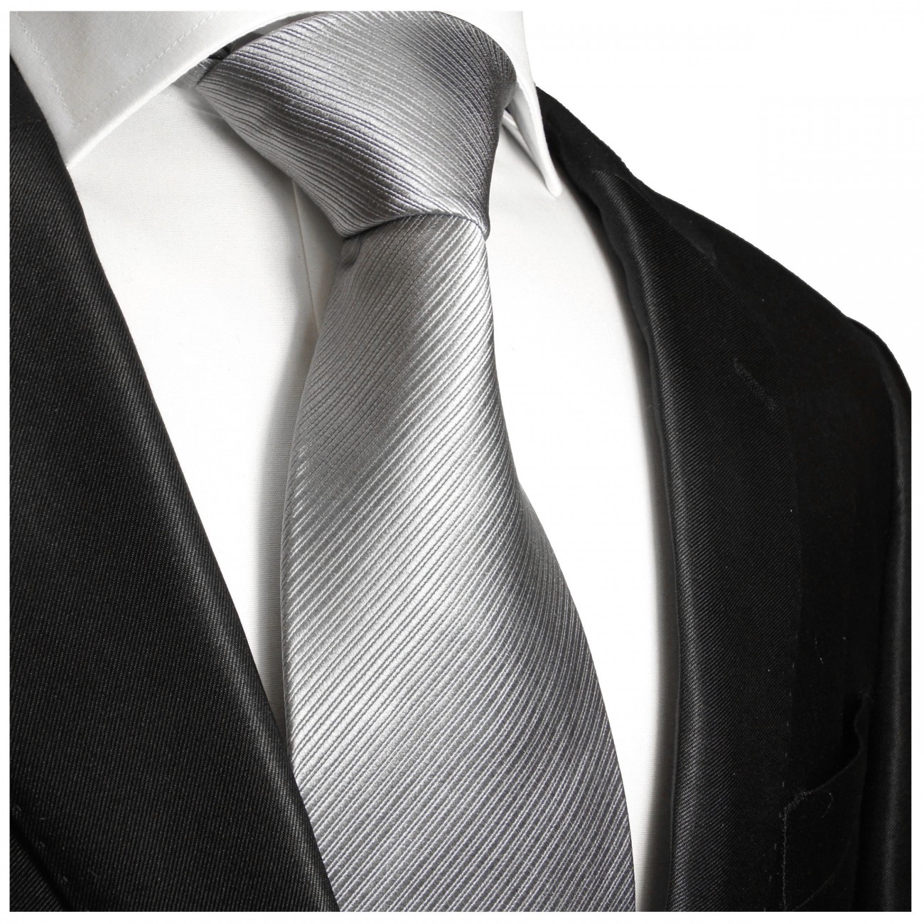Krawatte silber grau uni 977 | JETZT BESTELLEN - Paul Malone Shop
