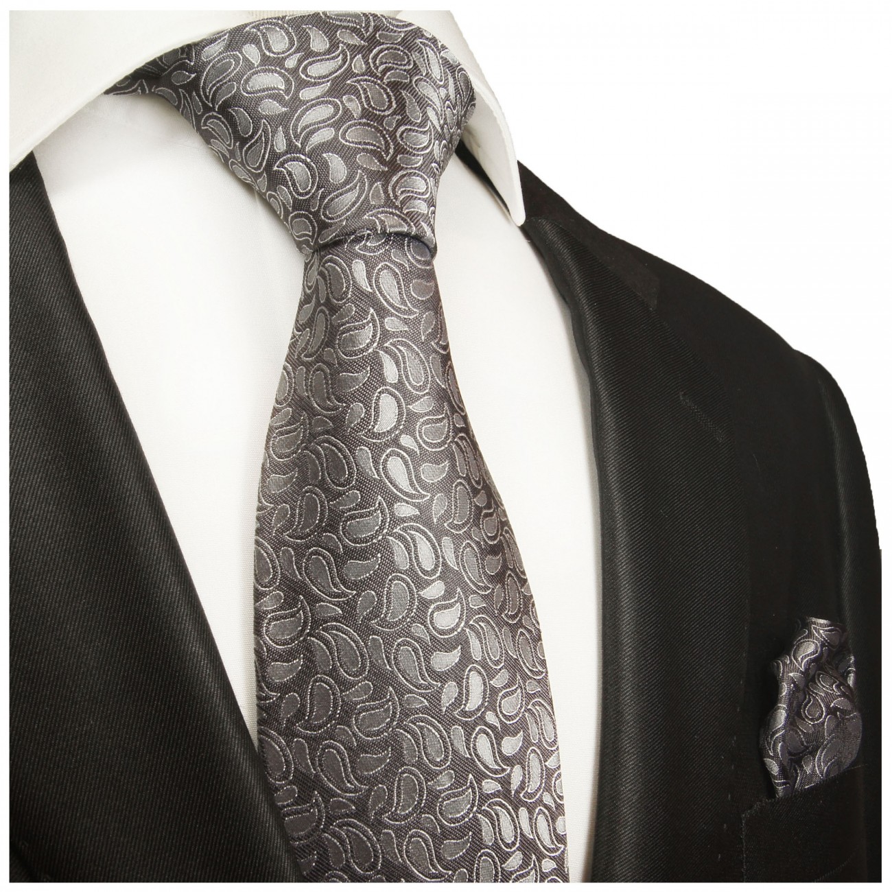 Krawatte Herren grau paisley