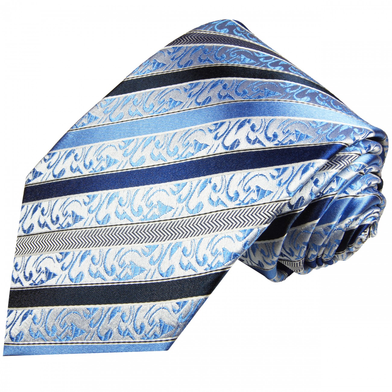 Krawatte blau barock gestreift 718