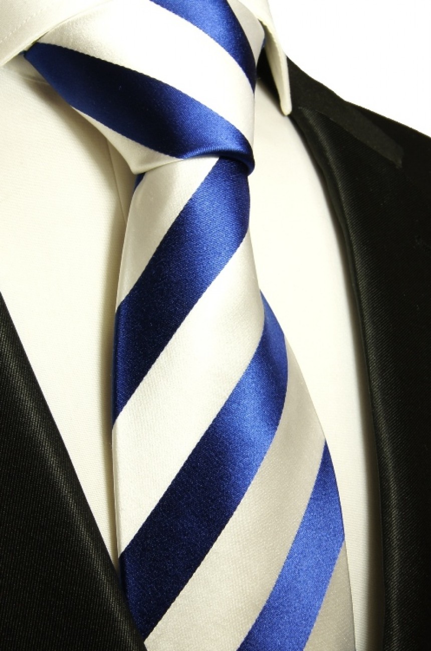Blaue Krawatte 100% Seidenkrawatte ( extra lang 165cm ) 405